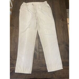 VTG 1980s LL Bean Pathfinder Pleated Front‎ Khaki Chinos, 34x34, Distressed USA